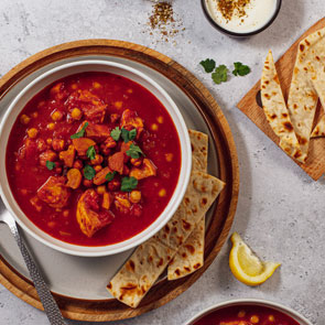 Moroccan Soup with Leftover Chicken