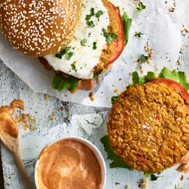 Cheesy Chickpea Burgers